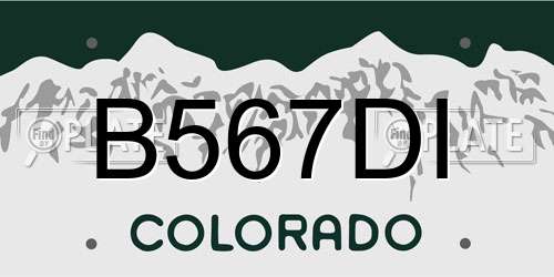 B567DI Colorado License Plate