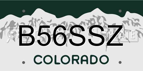 B56SSZ Colorado License Plate