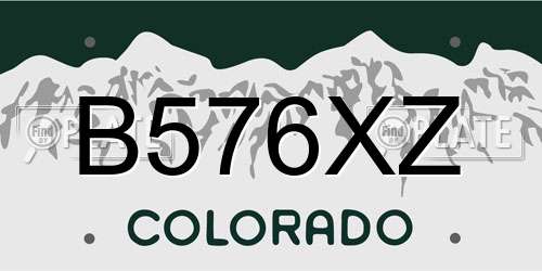 B576XZ Colorado License Plate