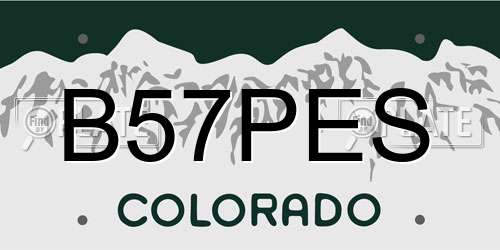 B57PES Colorado License Plate