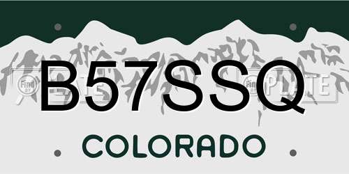 B57SSQ Colorado License Plate