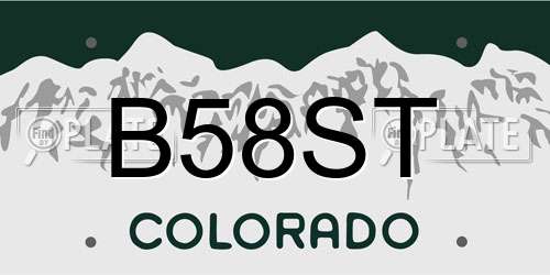 B58ST Colorado License Plate