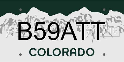 B59ATT Colorado License Plate