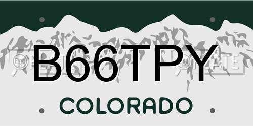 B66TPY Colorado License Plate