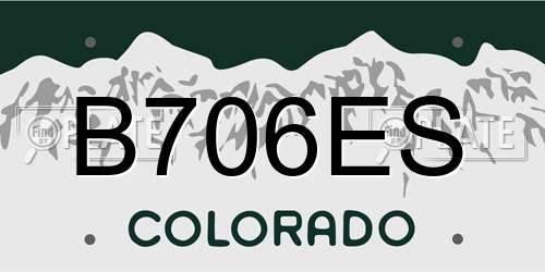 B706ES Colorado License Plate