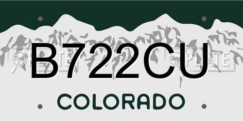 B722CU Colorado License Plate