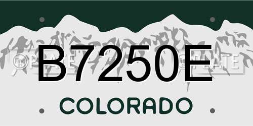 B7250E Colorado License Plate
