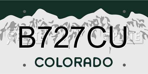 B727CU Colorado License Plate