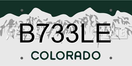 B733LE Colorado License Plate
