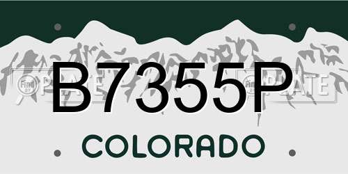 B7355P Colorado License Plate