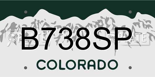 B738SP Colorado License Plate