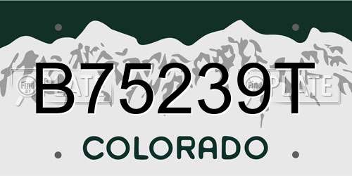 B75239T Colorado License Plate