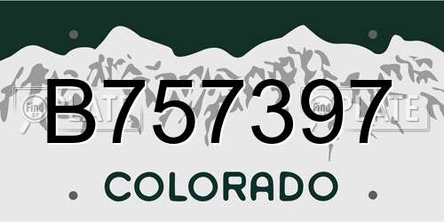 B757397 Colorado License Plate