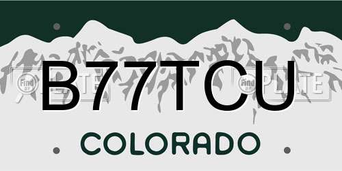 B77TCU Colorado License Plate