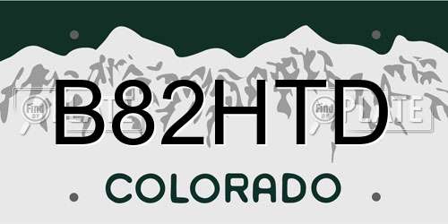 B82HTD Colorado License Plate