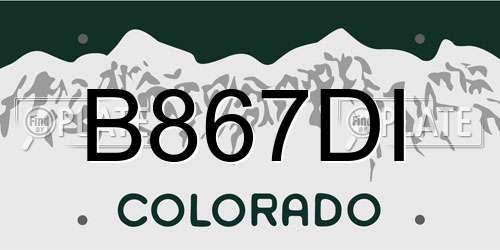 B867DI Colorado License Plate