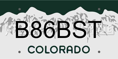 B86BST Colorado License Plate