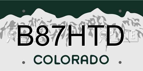 B87HTD Colorado License Plate
