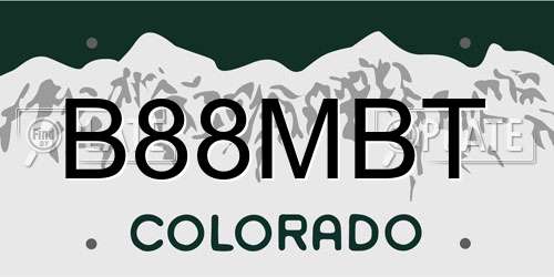B88MBT Colorado License Plate