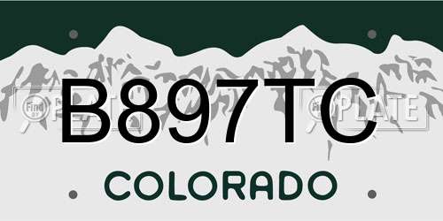 B897TC Colorado License Plate