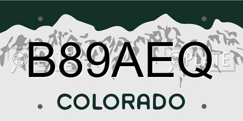 B89AEQ Colorado License Plate