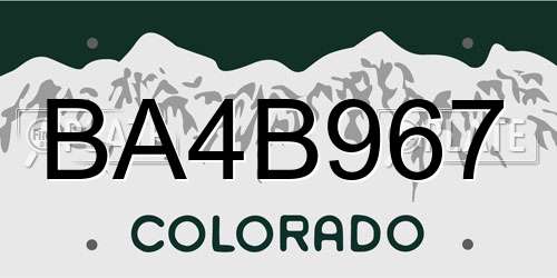 BA4B967 Colorado License Plate