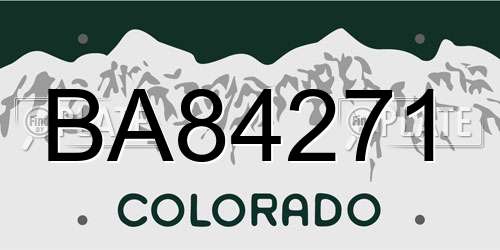 BA84271 Colorado License Plate