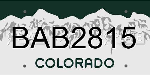 BAB2815 Colorado License Plate