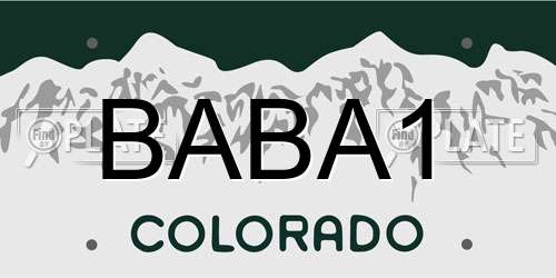 BABA1 Colorado License Plate