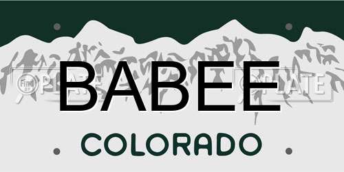 BABEE Colorado License Plate