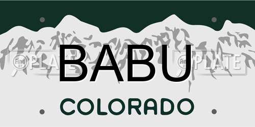 BABU Colorado License Plate