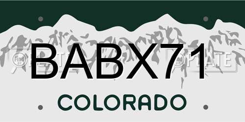 BABX71 Colorado License Plate