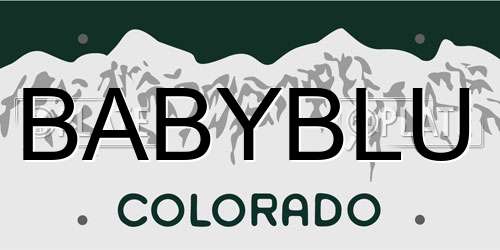 BABYBLU Colorado License Plate