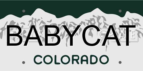 BABYCAT Colorado License Plate
