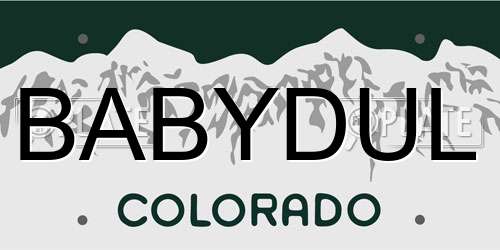 BABYDUL Colorado License Plate