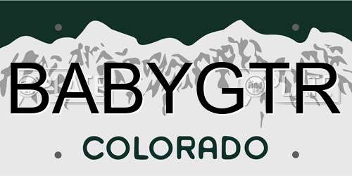 BABYGTR Colorado License Plate