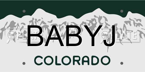 BABYJ Colorado License Plate