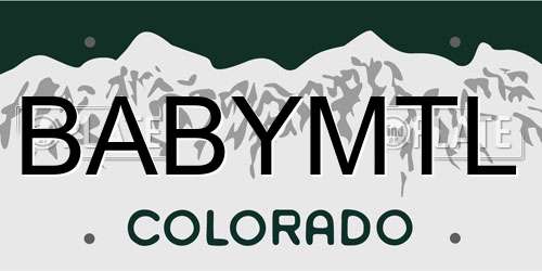 BABYMTL Colorado License Plate