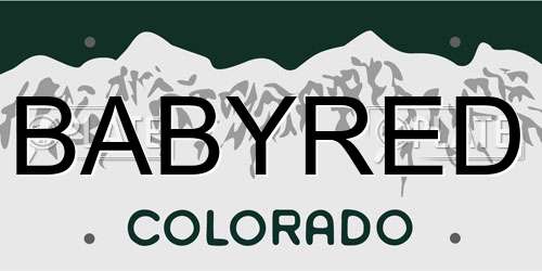 BABYRED Colorado License Plate