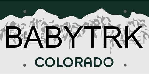 BABYTRK Colorado License Plate