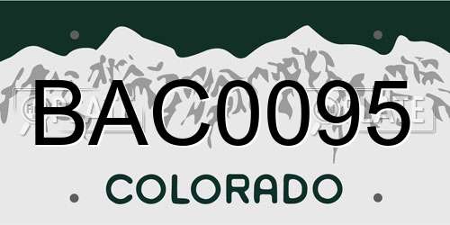 BAC0095 Colorado License Plate