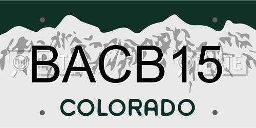 BACB15 Colorado License Plate