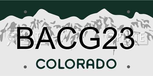 BACG23 Colorado License Plate