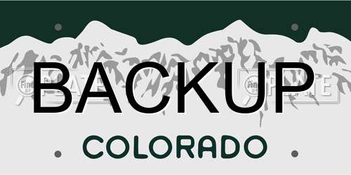 BACKUP Colorado License Plate
