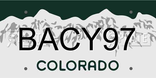 BACY97 Colorado License Plate