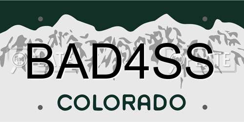 BAD4SS Colorado License Plate