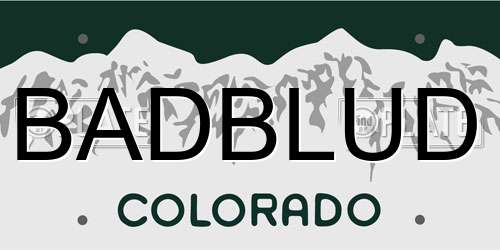BADBLUD Colorado License Plate