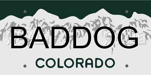 BADDOG Colorado License Plate