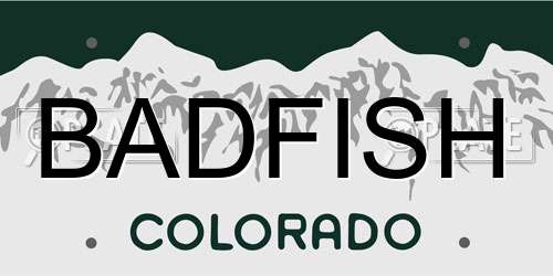 BADFISH Colorado License Plate