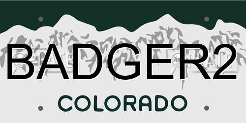 BADGER2 Colorado License Plate